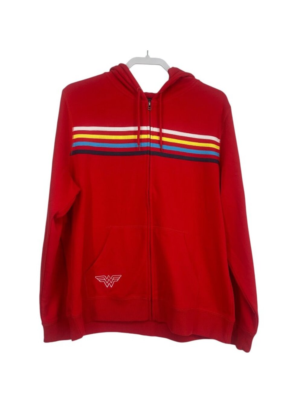 Warner Bros Studio Wonder Woman Hoodie 2XL Red DC Comics Zip Sweatshirt Retro